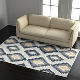 5' X 7' Blue Ikat Kilim Area Rug