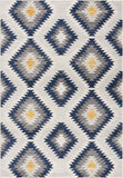 6' X 9' Blue Ikat Kilim Area Rug