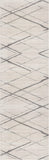 13' Gray And Ivory Geometric Runner Rug