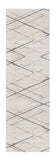 15' Gray And Ivory Geometric Runner Rug