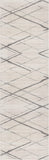 8' Gray And Ivory Geometric Runner Rug