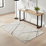 4' X 6' Gray and Ivory Geometric Area Rug