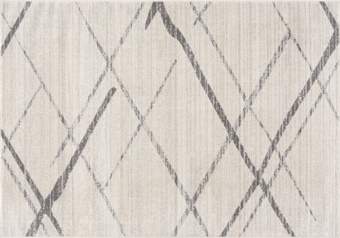4' X 6' Gray and Ivory Geometric Area Rug