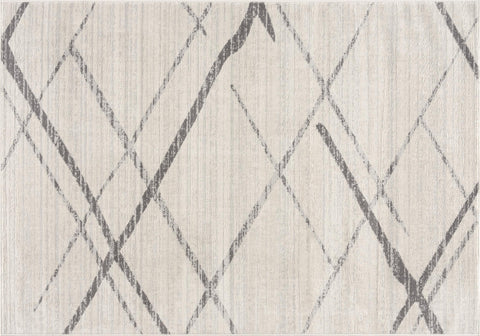 5' X 7' Gray and Ivory Geometric Area Rug