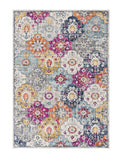 20' Blue And Ivory Floral Distressed Runner Rug