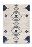 4' X 6' Blue and Ivory Southwestern Area Rug