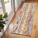 2' X 5' Gold and Ivory Southwestern Area Rug