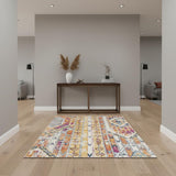 4' X 6' Gold and Ivory Southwestern Area Rug