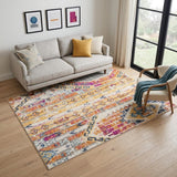 5' X 7' Gold and Ivory Southwestern Area Rug