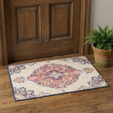 3' X 5' Blue and Beige Medallion Area Rug