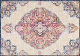 3' X 5' Blue and Beige Medallion Area Rug