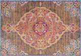 2' X 4' Rustic Orange Medallion Area Rug