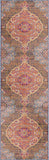2' X 6' Rustic Orange Medallion Area Rug