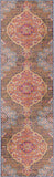 2' X 8' Rustic Orange Medallion Runner Rug