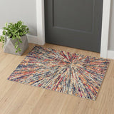 3' X 5' Cream Abstract Area Rug