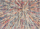 7' X 10' Cream Celestial Burst Abstract Area Rug
