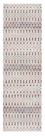 2' X 6' Cream Ikat Area Rug