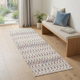 2' X 6' Cream Ikat Area Rug