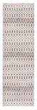 8' Blue And Ivory Ikat Runner Rug