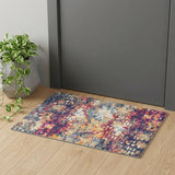 2' X 4' Blue and Ivory Abstract Area Rug