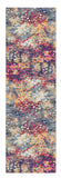 8' Blue And Ivory Abstract Runner Rug