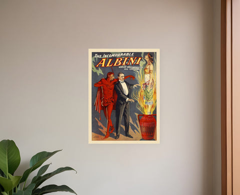 11" X 14" The Incomparable Albini Vintage Magic Poster Wall Art
