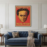36" X 48" Houdini Master Of Mystery Vintage Magic Poster Wall Art