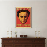24" X 32" Houdini Master Of Mystery Vintage Magic Poster Wall Art