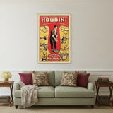 24" X 36" Houdini Handcuff King Vintage Magic Poster Wall Art