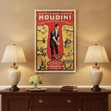 20" X 30" Houdini Handcuff King Vintage Magic Poster Wall Art