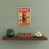 9" X 12" Houdini Handcuff King Vintage Magic Poster Wall Art