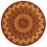 6' Round Orange Decorative Area Rug
