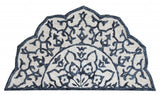 2' X 4' Navy And White Decorative Hearth Rug