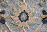 2' X 7' Blue And Beige Floral Runner Rug