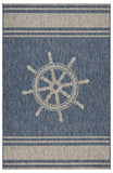 5' X 7' Blue And Gray Indoor Outdoor Area Rug