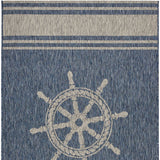8' X 9' Blue And Gray Indoor Outdoor Area Rug