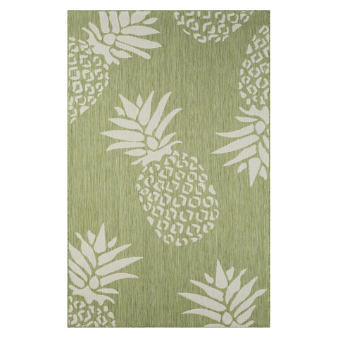 5' X 7' Green Indoor Outdoor Area Rug