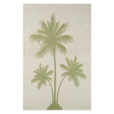 5' X 7' Beige And Green Palm Tree Indoor Outdoor Area Rug