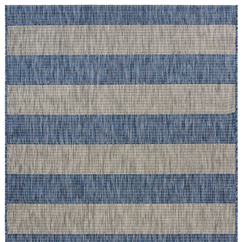 8' X 10' Blue And Gray Indoor Outdoor Area Rug