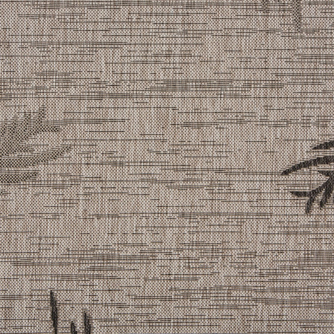 2' X 3' Beige Palm Leaf Indoor Outdoor Area Rug