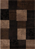 8' X 11' Black And Brown Geometric Distressed Area Rug
