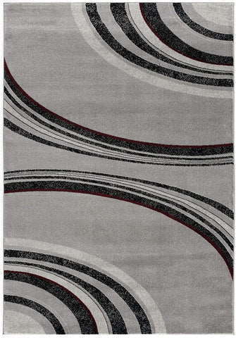 13' Gray And Black Abstract Shag Runner Rug