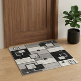 3' X 5' Gray Abstract Power Loom Area Rug