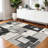 4' X 6' Gray Abstract Power Loom Area Rug