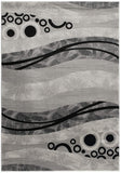 4' X 6' Gray Abstract Power Loom Area Rug
