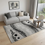 5' X 7' Gray And Black Abstract Area Rug