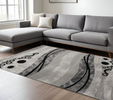 8' X 10' Gray Abstract Dhurrie Area Rug