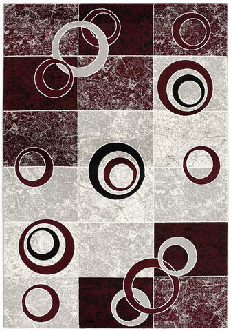20' Red And White Abstract Runner Rug