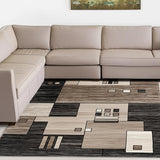 8' X 10' Beige Abstract Dhurrie Area Rug