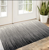 2' X 4' Black Abstract Dhurrie Area Rug